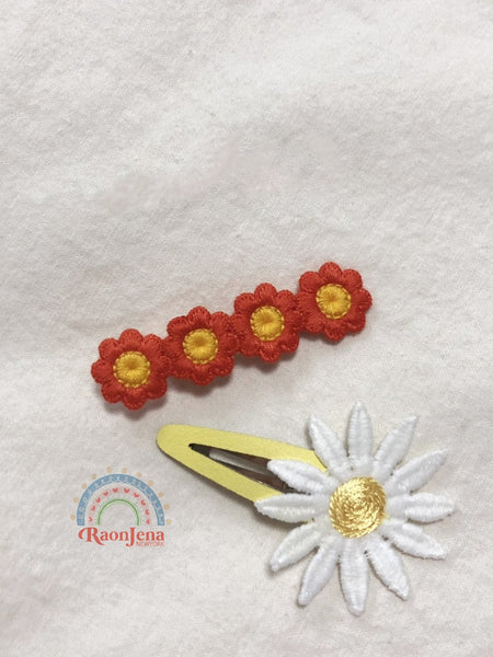 Orange Daisy Barrettes set kids accessories online