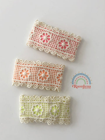 New Born baby clothing  Neon Laced Barrettes set